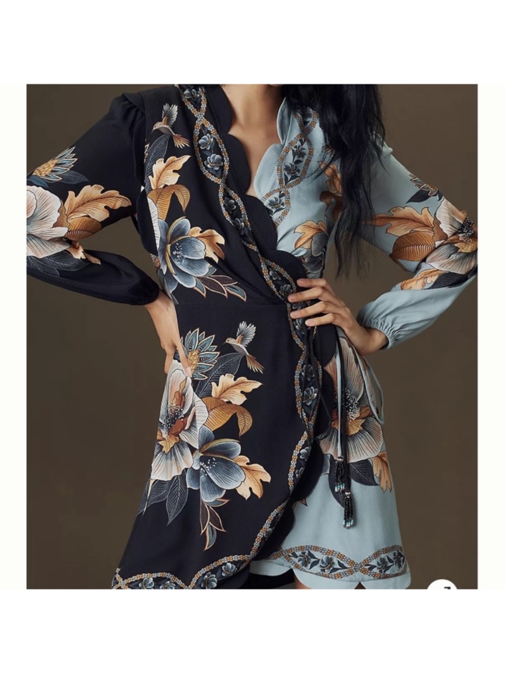 FARM Rio Snake garden wrap dress